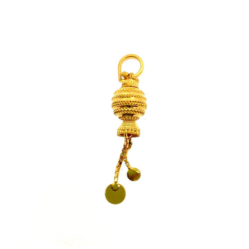 FANCY BABY GIRL PENDANT WITH DANGLING - 22K YELLOW GOLD 