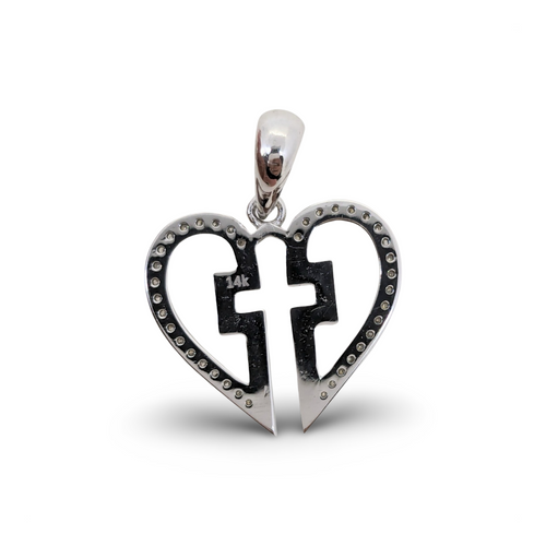 DUCHESNE PENDANT - MEDIUM HALF PAVE WHITE GOLD