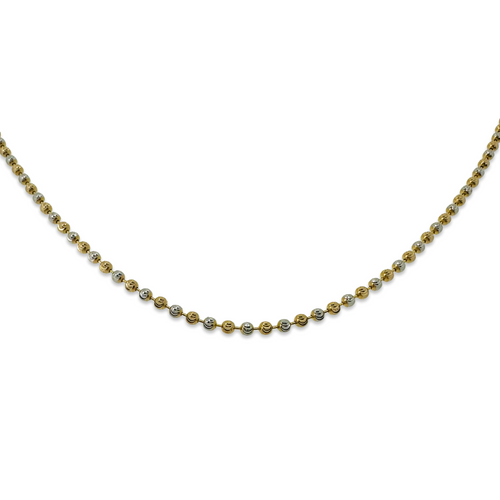 Lustrous Two Tone Gold Chain - 22K Gold