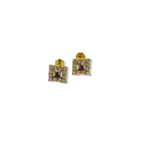 Baby Earring with C.Z. Stone - 22K Gold