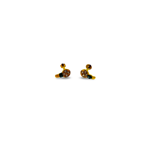 Meenakari Design Baby Earring - 22K Gold