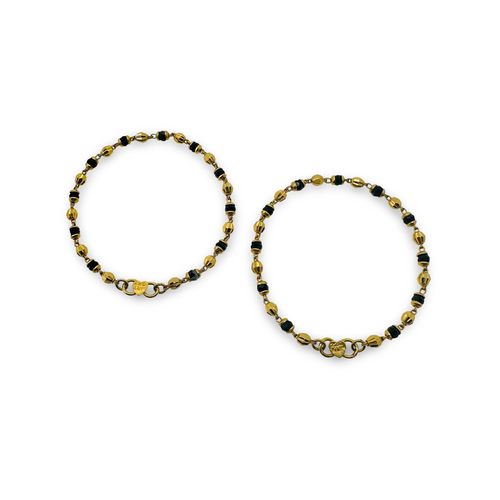 Black Beads Baby Girl Bracelet - 22K Gold