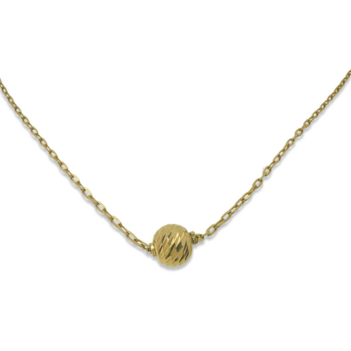 16" Laser Cut Ball Design Baby Chain - 22K Gold