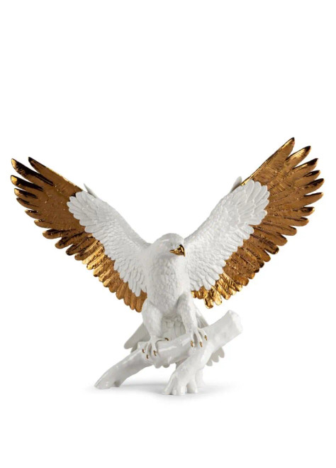 Freedom eagle Sculpture. White and copper