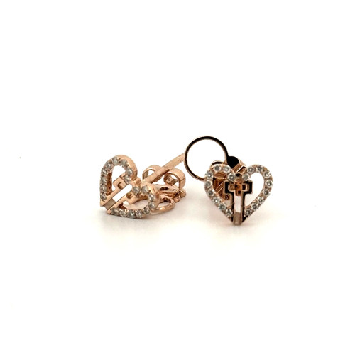 Duchesne Earring - Mini Half Pave Rose Gold