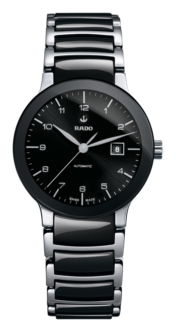 Rado Centrix R30942162 women’s Swiss automatic watch featuring a refined round case, elegant dial with slim hour markers, sapphire crystal, and a polished stainless steel bracelet, showcasing timeless luxury and precision craftsmanship.