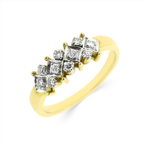 Four Stone Fancy Diamond Ring - 18kt rose gold