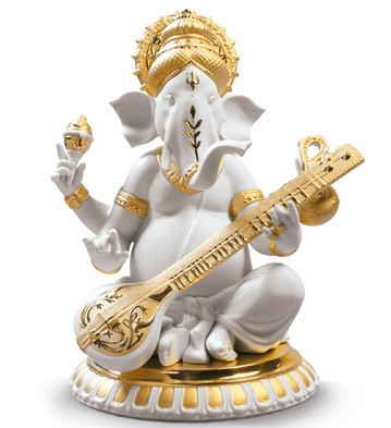 Lladro - VEENA GANESHA (GOLDEN RE-DECO) 