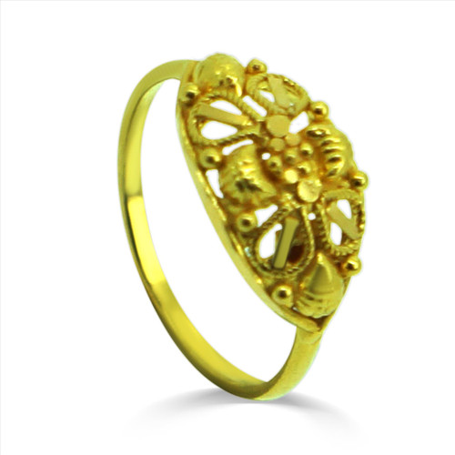 Filigree Design Infant Baby Ring - 22kt yellow gold