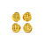 Mirror Finish Kurta Button - 22kt yellow gold - Set of 4