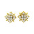 Floral Style Diamond Earrings - 18kt Yellow Gold-1707843302