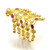 V-SHAPE FILIGREE RING WITH GUGRI HANGING - 22KT YELLOW GOLD