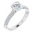 PAVÉ ACCENTED ROUND ENGAGEMENT RING - WHITE GOLD 