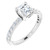 ACCENTED ASSCHER ENGAGEMENT RING - WHITE GOLD