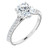 CUSHION ACCENTED ENGAGEMENT RING - WHITE GOLD