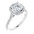 CUSHION HALO-STYLE ENGAGEMENT RING - WHITE GOLD