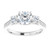 ROUND THREE-STONE ACCENTED ENGAGEMENT RING - WHITE GOLD