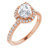 PEAR HALO-STYLE ENGAGEMENT RING - ROSE GOLD