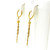 22KT GOLD HOOPS WITH CHAIN DANGLES - 22K YELLOW GOLD