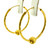 GOLD HOOP EARRINGS WITH SINGLE BALL - 22KT YELLOW GOLD
