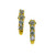 BABY C.Z STONE SOUTH INDIAN BACK EARRINGS - 18K YELLOW GOLD - PAIR OF 2