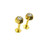 BABY STUD C.Z STONE EARRINGS FEATURING A HALF-FOOTBALL DESIGN - 18K YELLOW GOLD - PAIR OF 2