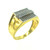 MENS RECTANGLE FACE C.Z STONE RING - 22K YELLOW GOLD