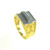 MENS RECTANGLE FACE C.Z STONE RING - 22K YELLOW GOLD