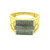 MENS RECTANGLE FACE C.Z STONE RING - 22K YELLOW GOLD