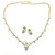 BABY PEAR SHAPE NECKLACE SET FEATURING C.Z STONE - 22K YELLOW GOLD