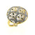 LADIES CIRLCE FACE RING FEATURING C.Z STONE AND JALLI WORK - 22K YELLOW GOLD