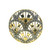 LADIES CIRLCE FACE RING FEATURING C.Z STONE AND JALLI WORK - 22K YELLOW GOLD