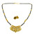LAXMI TEMPLE MANGALSUTRA NECKLACE SET FEATURING ONYX BEADS - 22K YELLOW GOLD