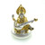 SMALL ROUND BASE SARASWATI FEATURING GOLD AND SILVER - 24K YELLOW GOLD