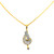 FREEHAND DESIGN PENDANT FEATURING CZ STONE -22K YELLOW GOLD  