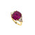 LADIES DIAMOND RING FEATURING PINK STONE - 18K YELLOW GOLD