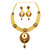 CHAND STYLE NECKLACE SET FEATURING MEENAKARI WORK - 22K YELLOW GOLD 
