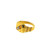 MENS RECTANGLE FACE C.Z STONE RING FEATURING A BRUSH FINISH - 22K YELLOW GOLD 