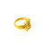 MENS BALAJI RING FEATURING MEENAKARI AND CZ STONE - 22K YELLOW GOLD 