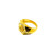 MENS TAMIL OM RING FEATUIRNG DULL FINISHING AND CZ STONE - 22K YELLOW GOLD 