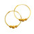 LADIES HOOPS WITH LASER CUT WORK AND BEADS - 22K YELLOW GOLD