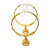 FANCY HOOPS WITH LASER CUT BEADS AND DANGLING - 22K YELLOW GOLD