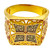 C.Z STONE GOLD RING - 22K YELLOW GOLD