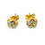 TWO-TONE FLOWER DESIGN TOP EARRINGS - 22K YELLOW GOLD