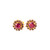 RUBY AND C.Z STONE TOP EARRINGS - 22K YELLOW GOLD