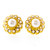 PEARLS TOP EARRINGS FEATURING PUSH-PULL BACKS - 22K YELLOW GOLD