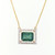 Diamond Necklace with Emerald - 14K Gold 