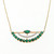 Diamond Necklace with Emerald - 14K Gold -1707896141