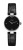 "Rado Coupole R22854705 ladies’ watch featuring a black dial with diamond hour markers, polished stainless steel case, scratch-resistant sapphire crystal, and elegant black leather strap with Swiss quartz movement."
