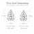 Pear diamond stud dimensions, IGI certified 2.01 ct each, 11.27 x 7.09 mm, D color VVS2